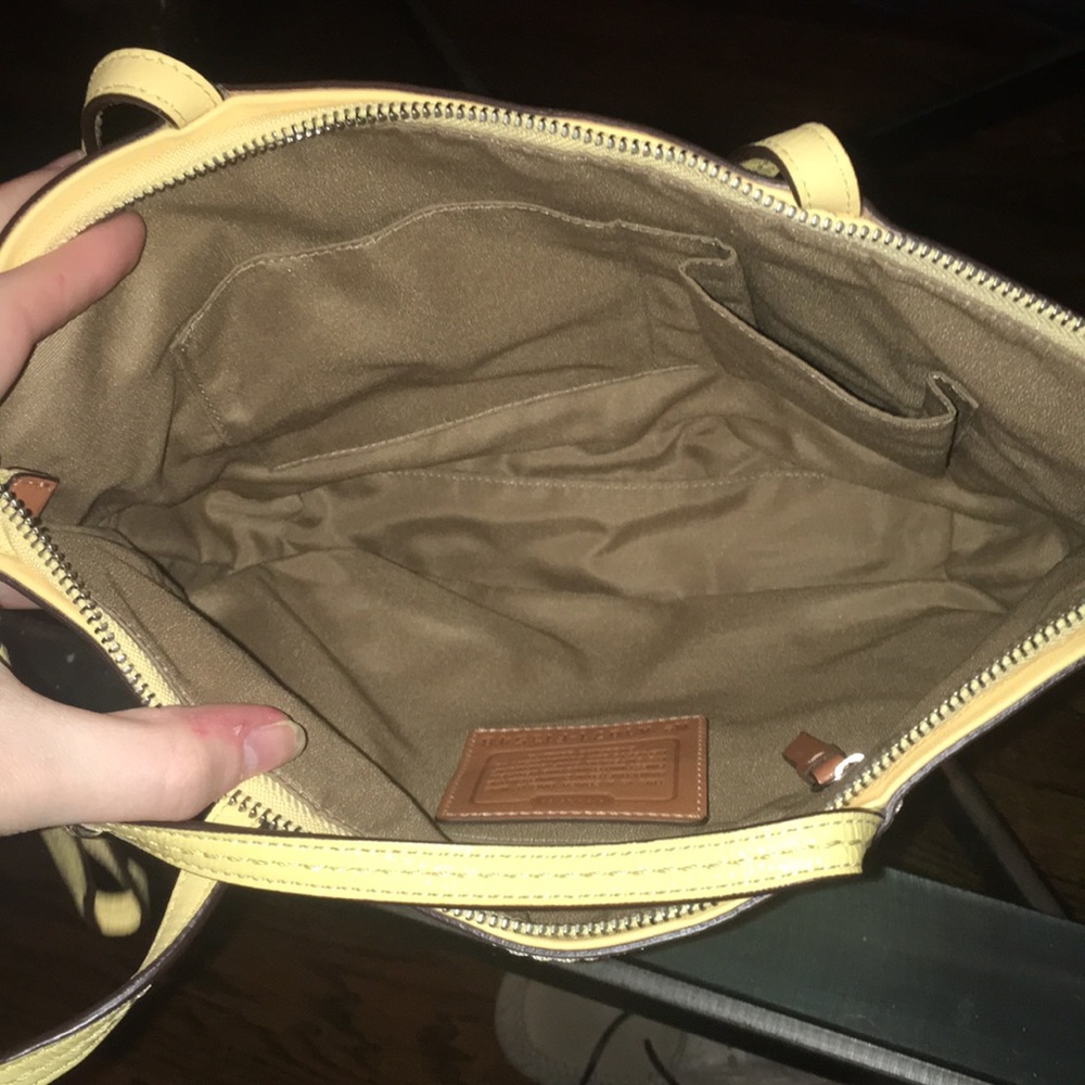 Coach Brown and Yellow Tote Bag - Picture 3 of 3